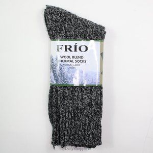 Frio Unisex Wool Blend Knit Thermal Socks - Marled Charcoal